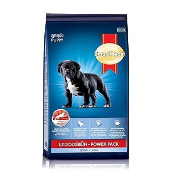 Smart Heart Dry Puppy Dog Food Power Pack, Meat Flavor, 1 KG