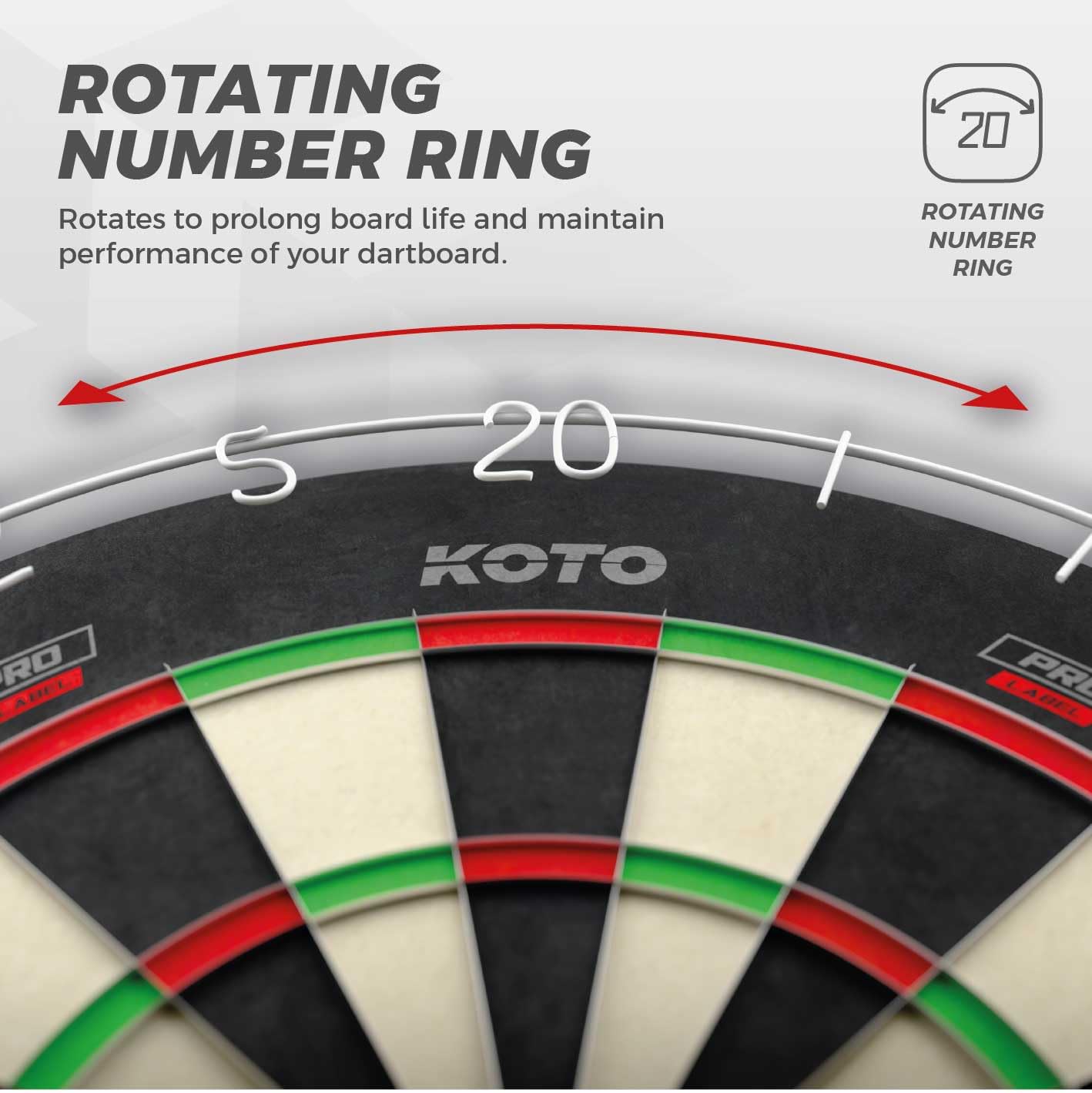 KOTO - King Pro + Surround Noir, Surround de fléchettes pour Toutes Les cibles, Cible Flechette
