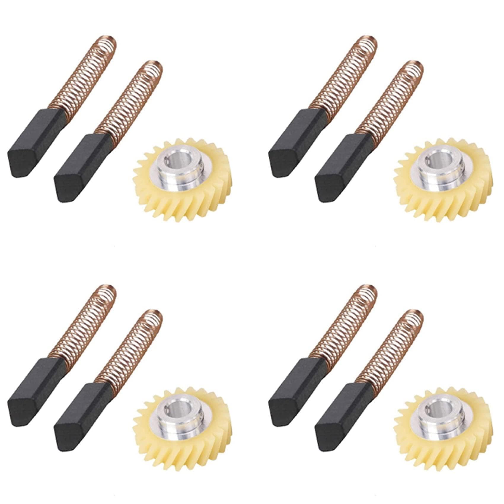 Hndhbfgrt 4X W10112253 9706416 Motor Brush W10380496 4162897 Mixer Worm Drive Gear for Stand & 4 Pair of Motor Brushes
