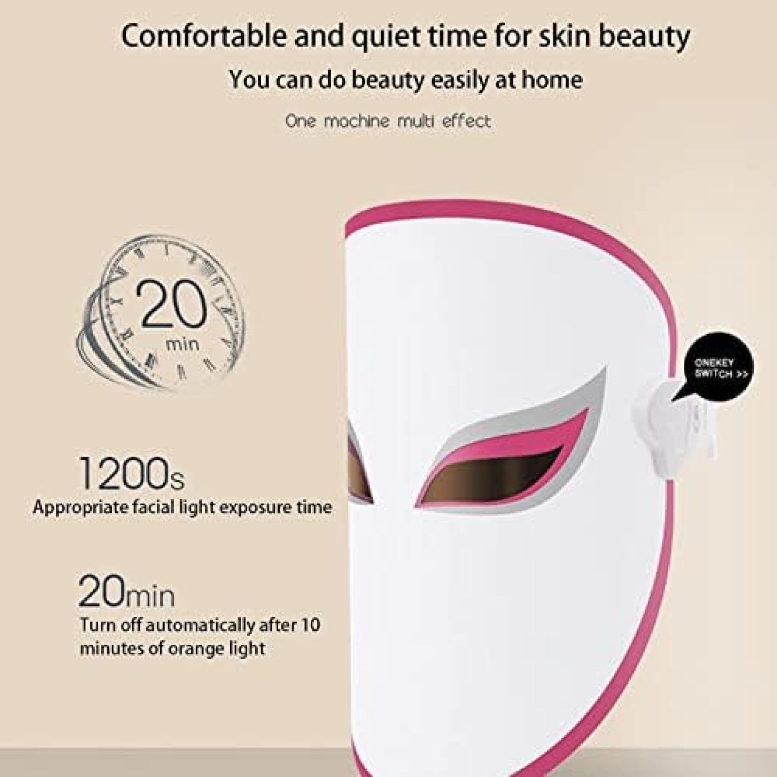 Terapia De Luz Mascarilla Facial LED, Mascarilla De Terapia De Luz, Mascarilla Facial Rejuvenecimiento De La Piel Fotón Mascarilla Facial Tratamiento De Luz Mascarilla Facial para El Cuidado De La
