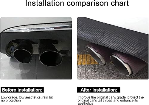 Miniatura 8 de Vechkom Punta de escape doble de 2.5 pulgadas de entrada a salida doble de 3.5 pulgadas, punta trasera de carbono para automóvil de 9.8 pulgadas de