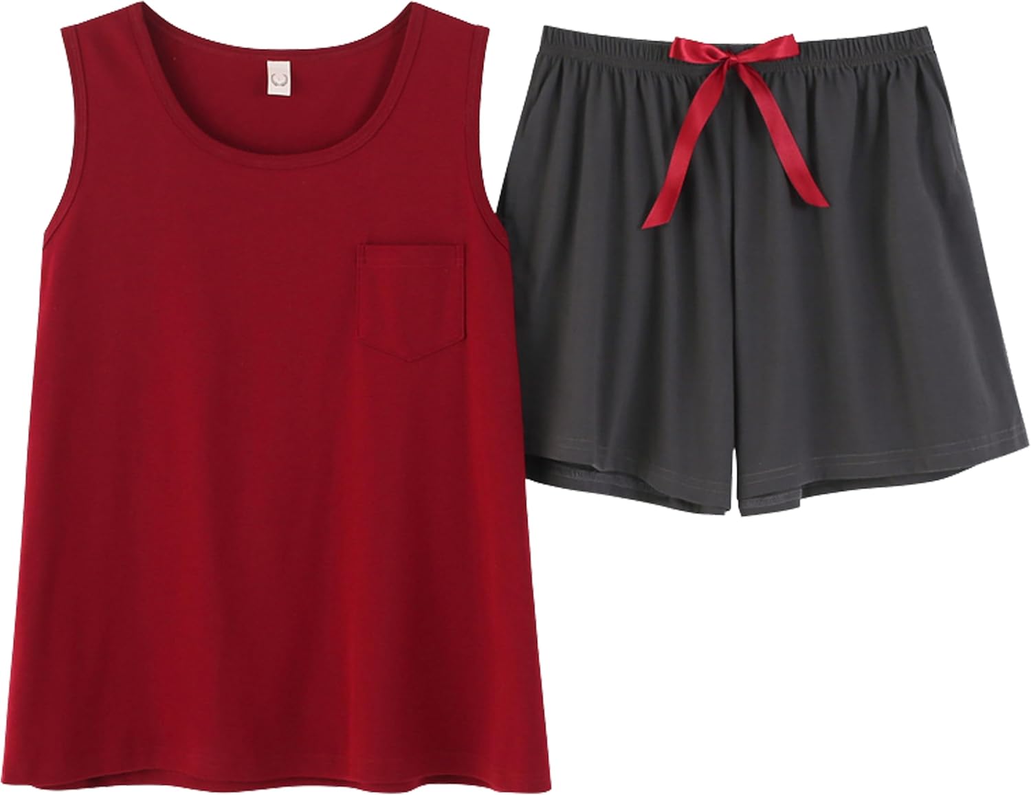 Vopmocld Big Girl's Tank Top and Shorts Cotton Pajama Set Teens Cute Heart Shape Sleepwear Kids Clothes PJS