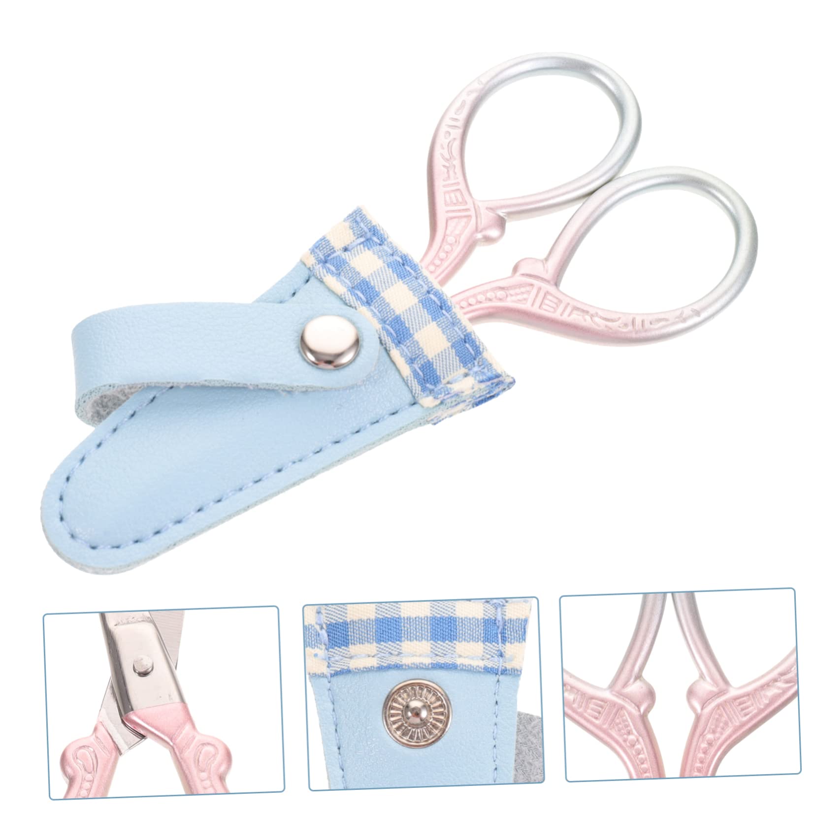 EXCEART 5ensembles Set De Ciseaux Colorés Avec Étui Cuir De Ciseaux Multifonctionnels Pour Couture Et Créatifs Outil Pratique Pour Découper Carton Et Plus