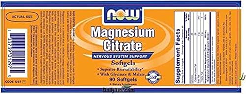 Miniatura 1 de Now Foods Citrato de magnesio, 90 cápsulas blandas (paquete múltiple)