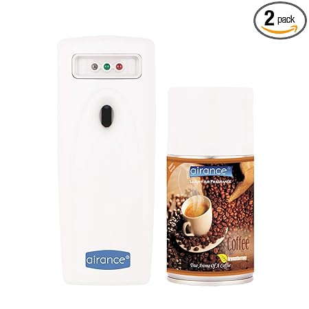 Airance Room Freshner Electronic Spray Automatic (2 Years Warranty) Air Freshner Machine/Fragrance Aroma Aerosol Perfume Dispenser A3 with Air Room Freshener Refill - Coffee - 250 ML