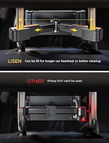 Miniatura 6 de LISEN Soporte para tablet iPad para reposacabezas de coche, soporte para iPad para asiento trasero, accesorios de viaje, esenciales para viajes