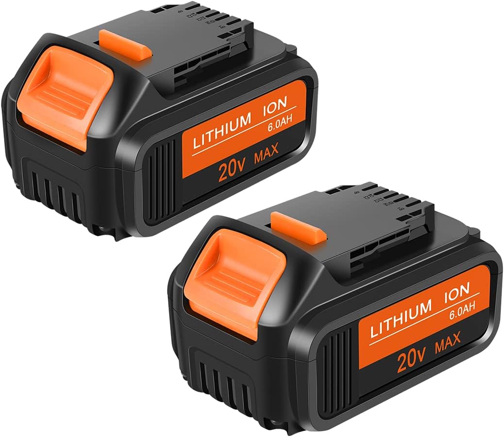2Pack 6.0Ah Compatible with Dewalt 20V Battery(Orange)