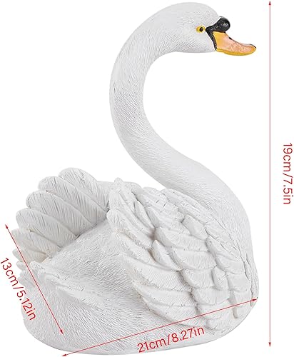 Miniatura 2 de Yosoo Figura de cisne, decoración de estanque, simulación de resina, adorno flotante de cisne blanco para decoración de paisaje, patio, jardinería