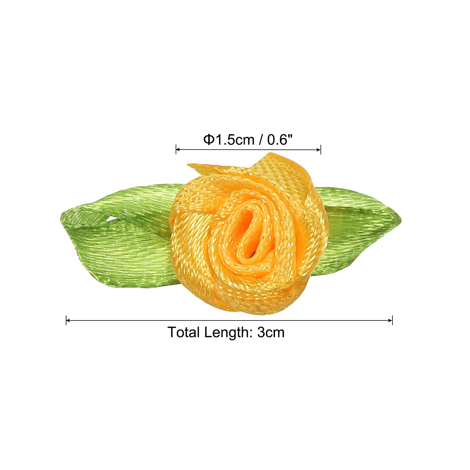 PATIKIL 15mm Tiny Satin Ribbon Rose - Image 2
