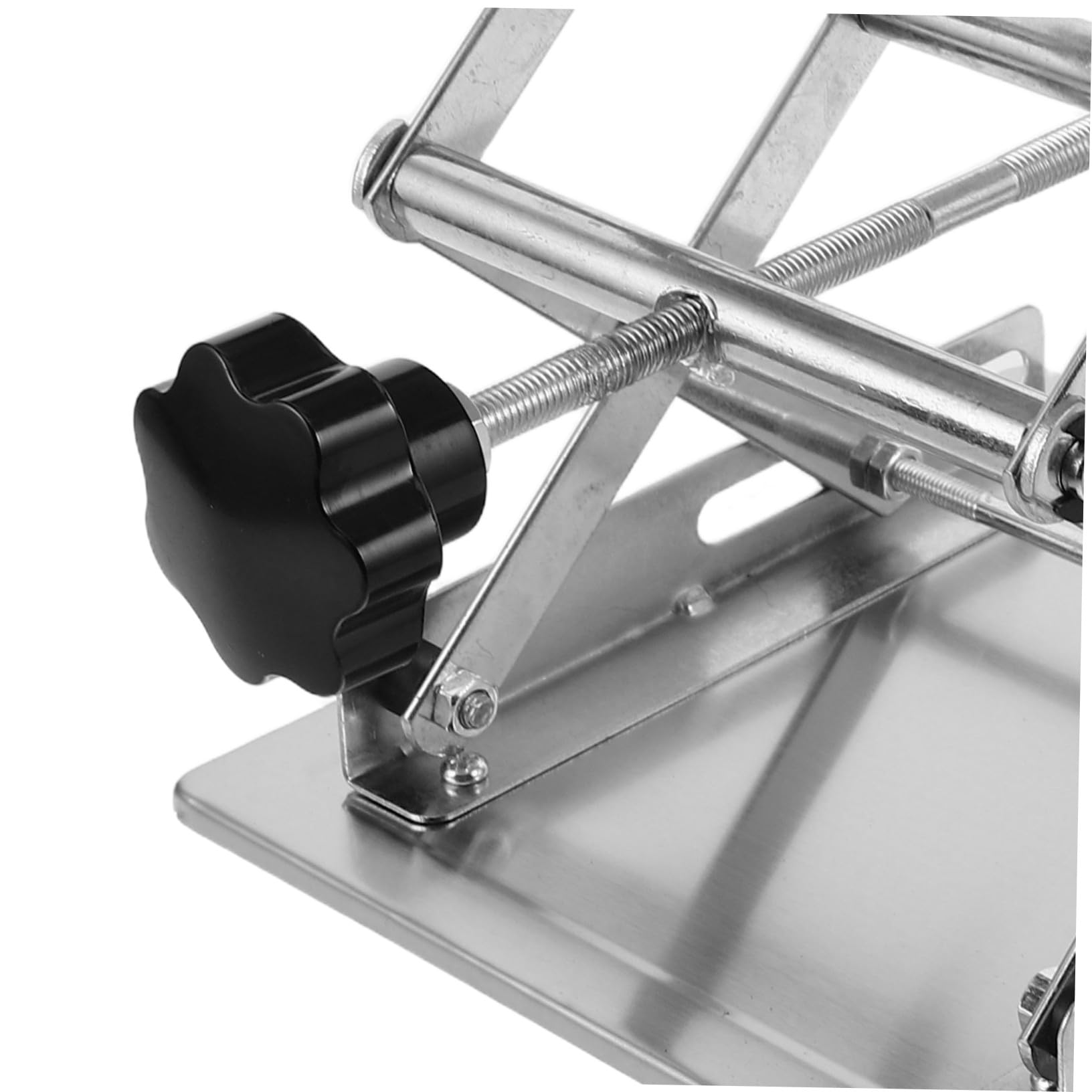KOMBIUDA Plataforma Elevadora de Laboratorio Ajustable Gato de Mesa de Acero Inoxidable 200x200mm Soporte Manual para Experimentos Científicos