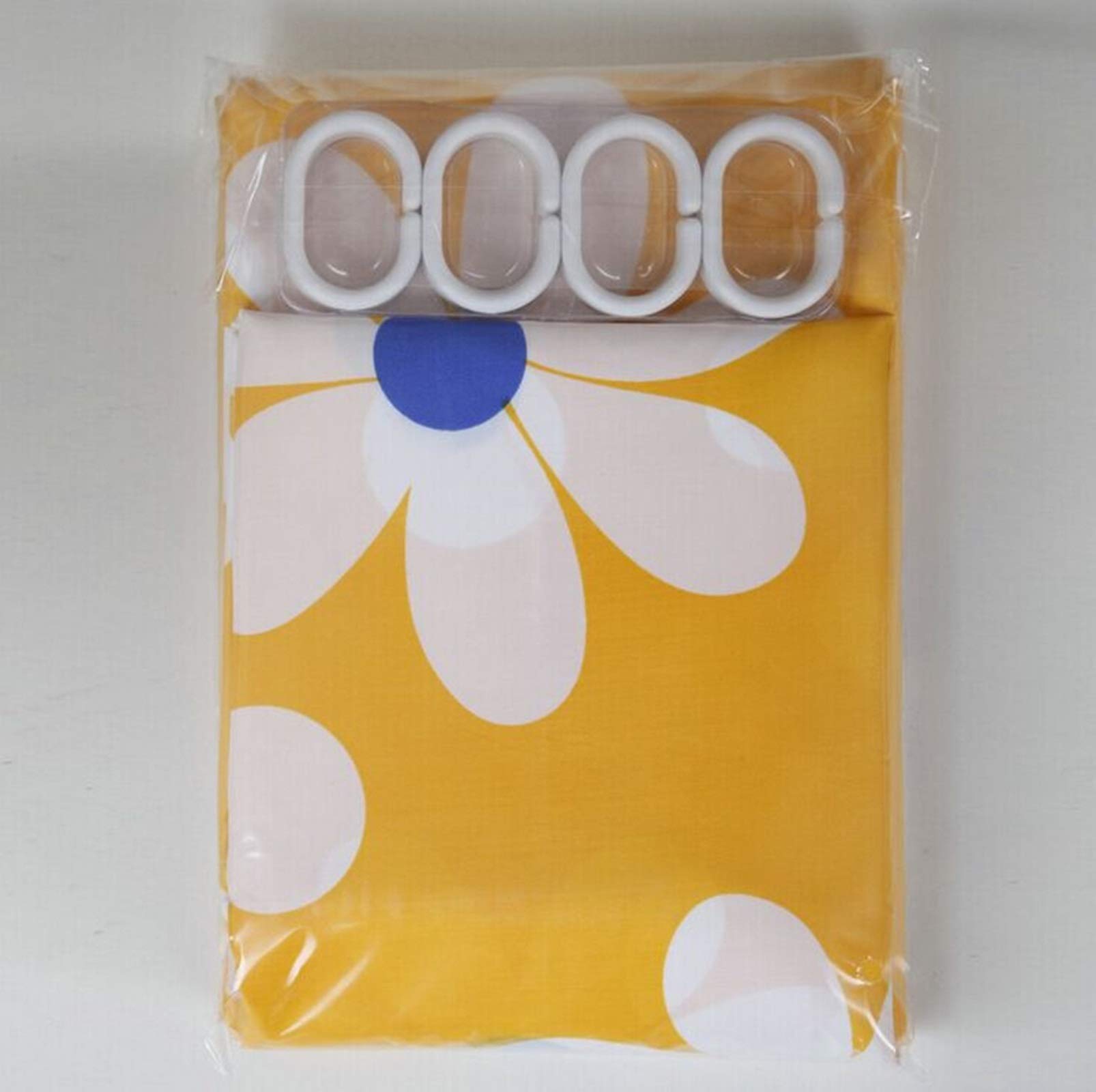 knsam cortina de ducha impermeable anti moho Lavado Bar con 12 anillos de cortina de ducha flores amarillo cuarto de baño cortina para bañera, amarillo, 220 x 200 cm