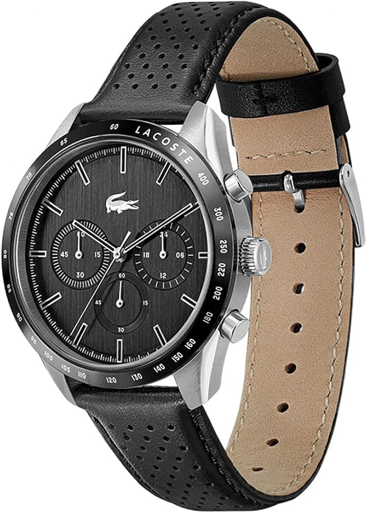 Lacoste Orologio con Cronografo al Quarzo da Uomo con Cinturino in Pelle Nero - 2011109