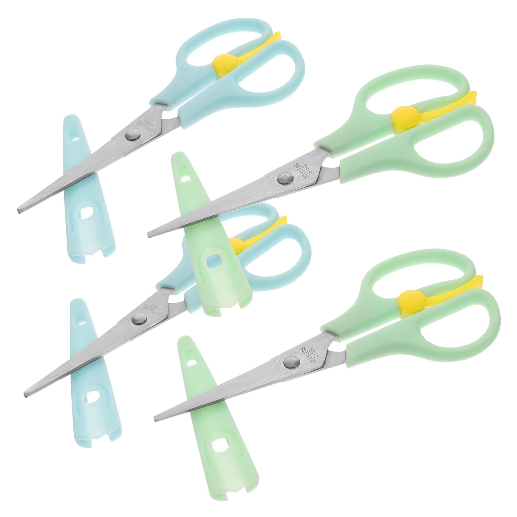 Angoily 16 Pezzi Forbicine Sicure per Forbici in Acciaio Inossidabile con Punta Smussata per Scuola Scrapbook e Design Ergonomico Antiscivolo Piccole e Leggere per Adulti