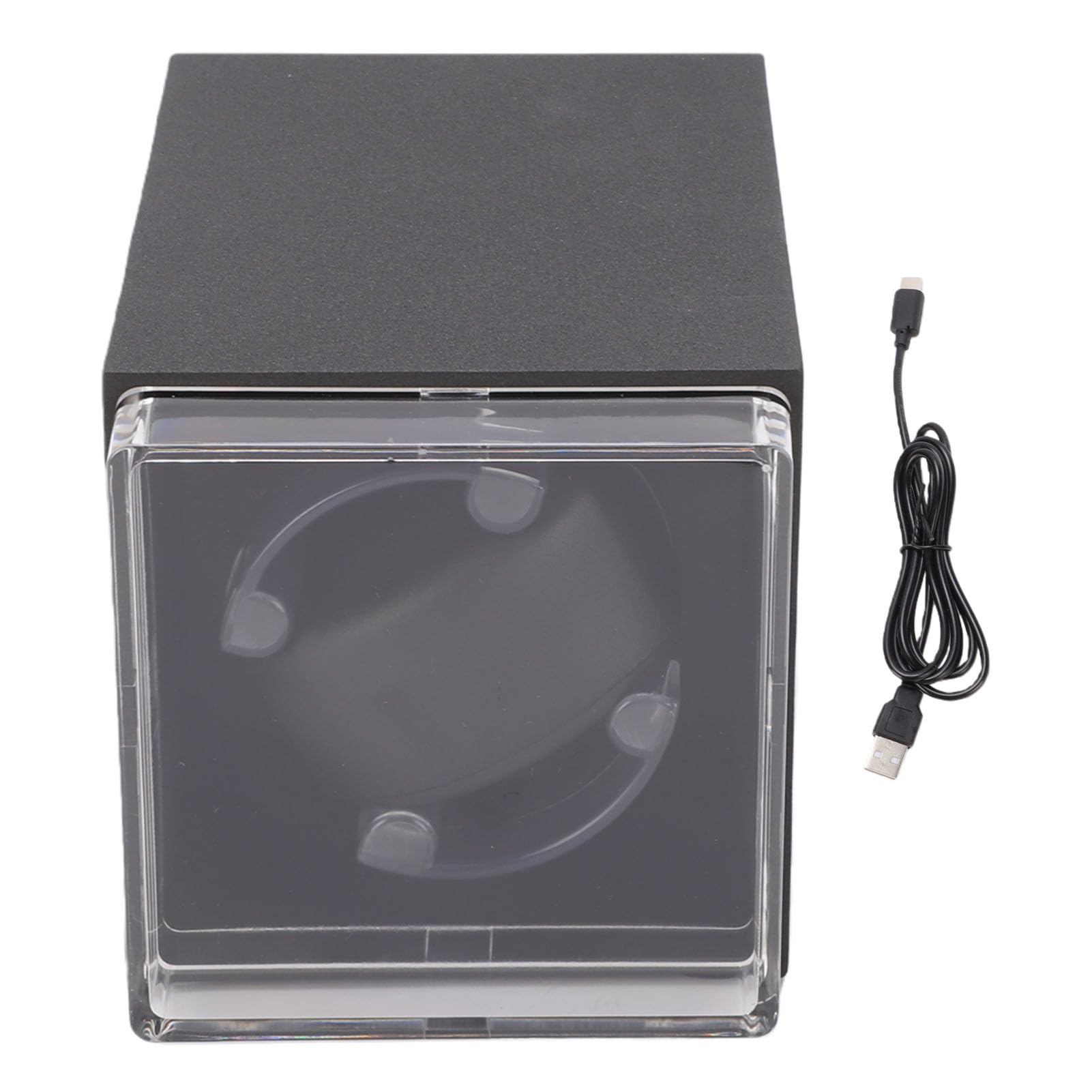 Ejoyous Caricaorologi Automatico, Caricaorologi Meccanico Silenzioso in ABS con 5 Direzioni di Rotazione, Cassa Singola Antimagnetica a Doppia Alimentazione per Display da Ufficio Domestico
