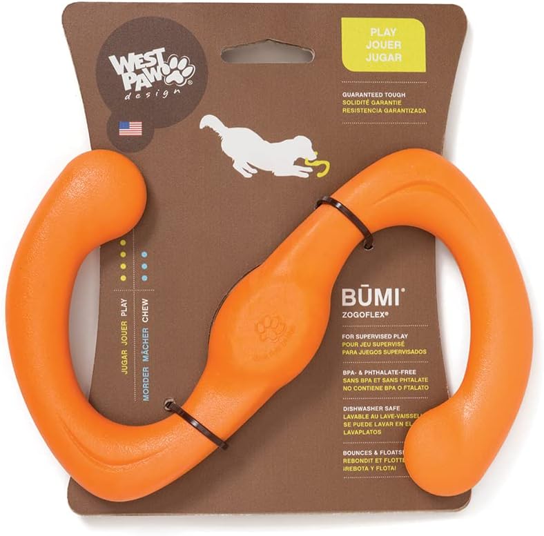 Zogoflex Bumi Dog Tug Toy – S-Shaped, Lightweight Chew Toys for Fetch, Play, Pet Exercise – Tug of War Soft Flinging Squishy Chewy Toy for Dogs – Latex-Free,