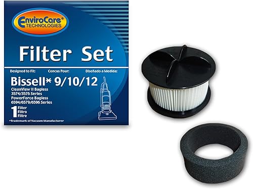 EnviroCare Juego de filtros de repuesto para aspiradora diseñado para adaptarse a Bissell PowerForce sin bolsa, Cleanview II Uprights estilo 9/10/12