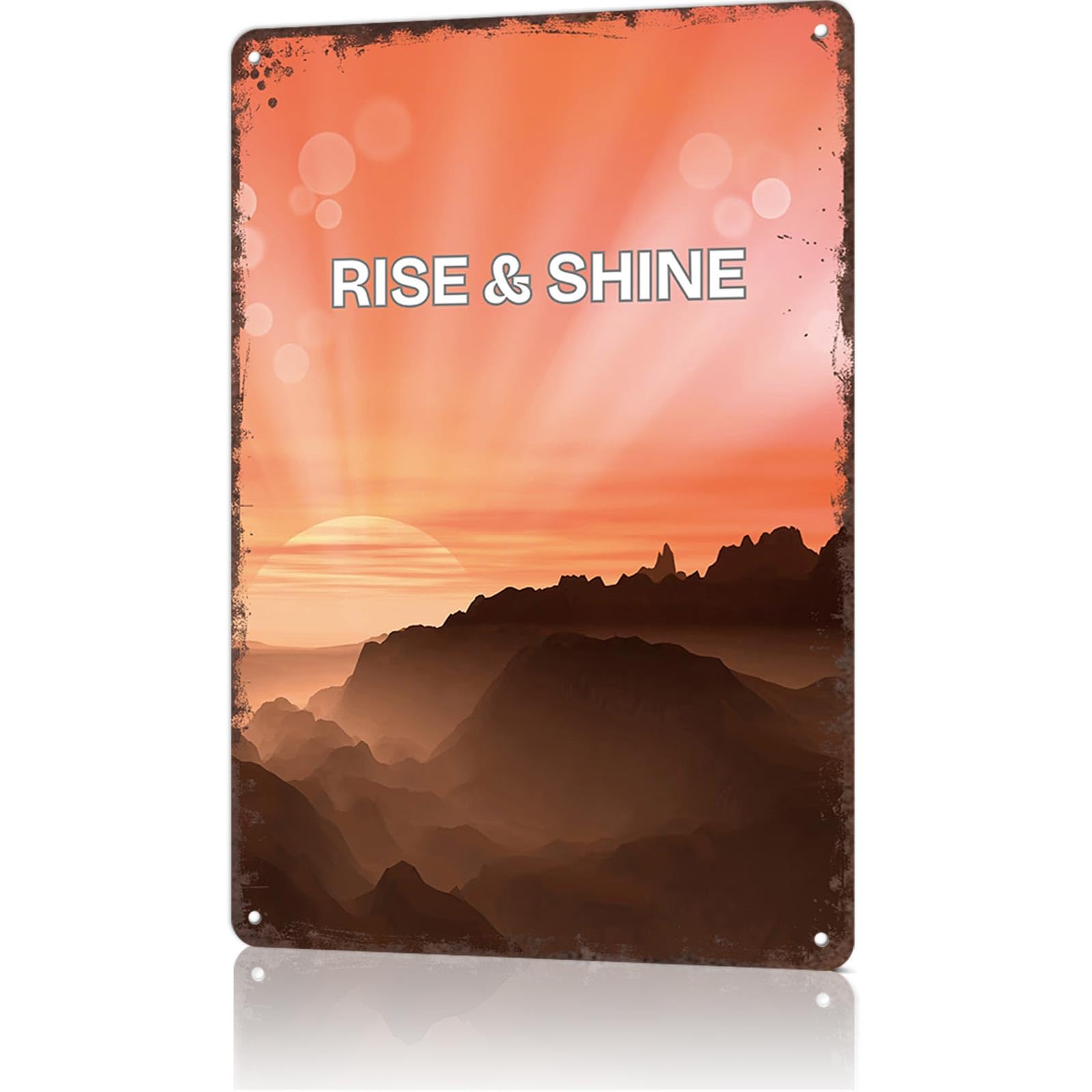 KWQDOZF Vintage Metal Signs Rise \U0026 Shine – Energetic Morning Motivation Funny Tin Sign Poster Wall Art For Home Room Bedroom Office Decor 8x12inch