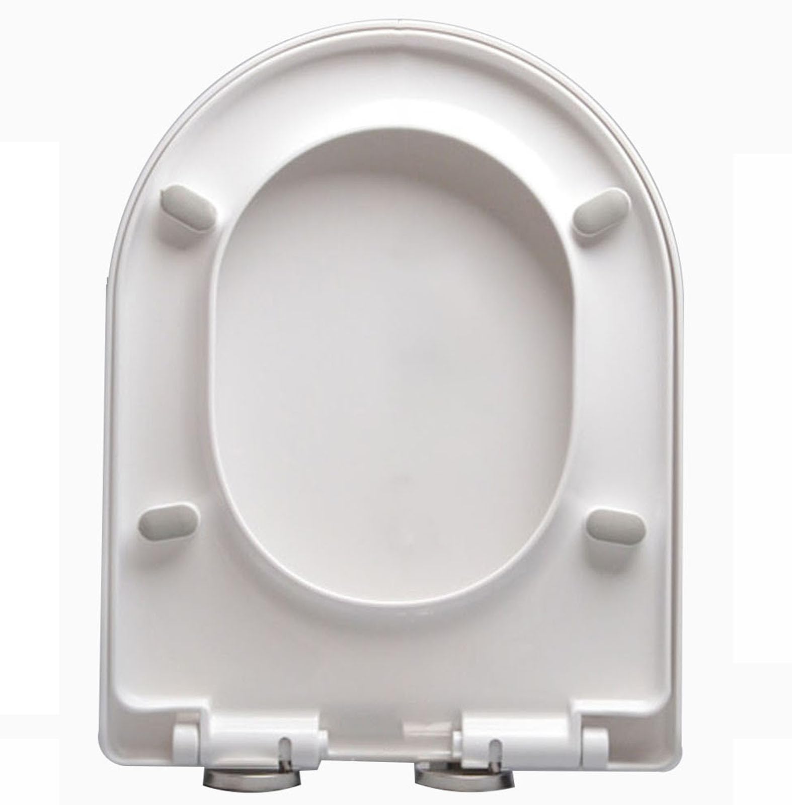 Giural One Color V/D/U Shaped Toilet Seat, Soft Close Toilet Seat, White Toilet Seat Cover, Pp Toilet Lid, 360° Adjustable Hinges, One-Click Quick Disassembly, Easy To Install And Clean,46X36cm