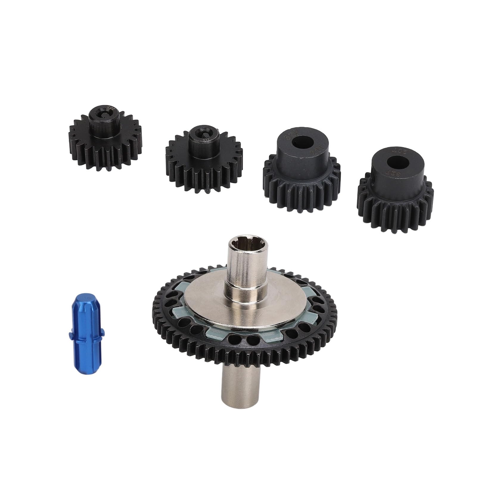 Set di ingranaggi scorrevoli 57T 0.8mod per auto RC, acciaio temprato con ingranaggi motore 20T e 21T, per /10/8 4S rosso (#3)