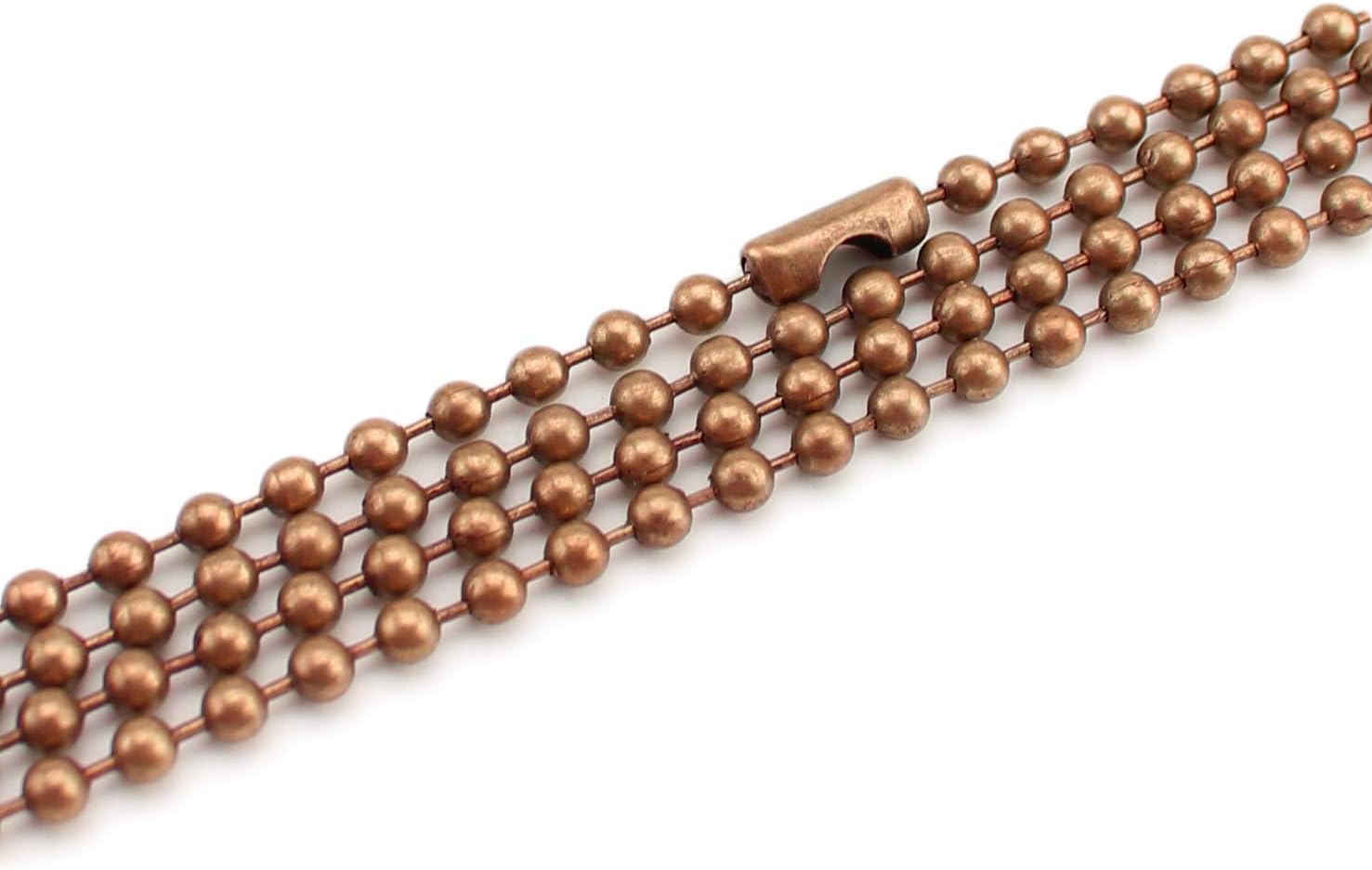 CleverDelights 2.4mm Ball Chain Necklaces Antique Copper