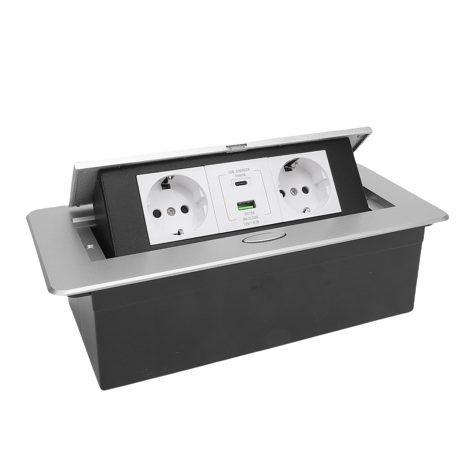 Elektryczne Gniazdko Wyskakujące na Podłodze 4000W 16A, Wpuszczane Gniazdo z Gniazdem na Blat, Wysuwane Gniazdo z ładowarką USB 20W, do Biurowego Domu