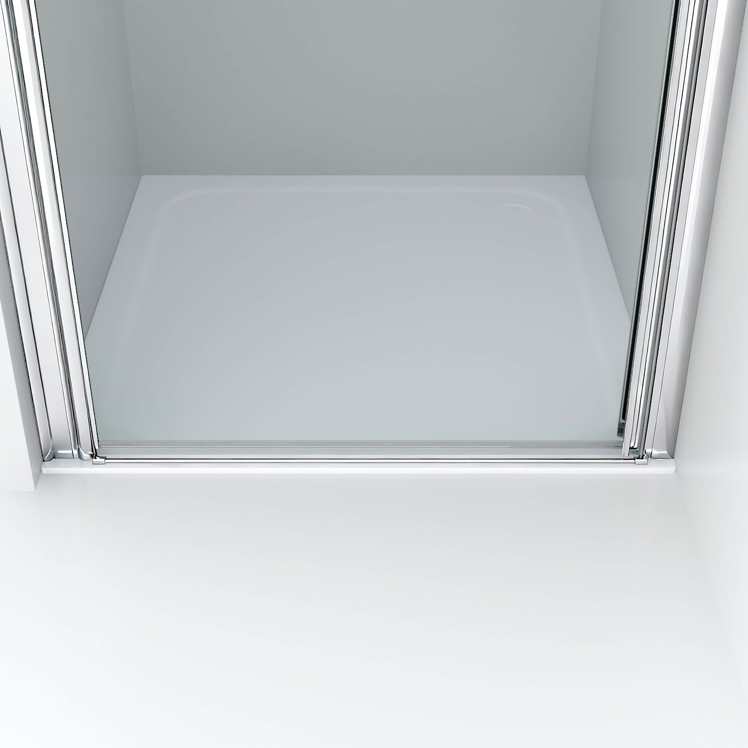 AQUABATOS Duschtür Pendeltür 100 cm | Transparentes Sicherheitsglas 6 mm | Chromoptik-Profil | Reversible Öffnung (Innen/Außen) | Barrierefreier Zugang | Einfache Montage