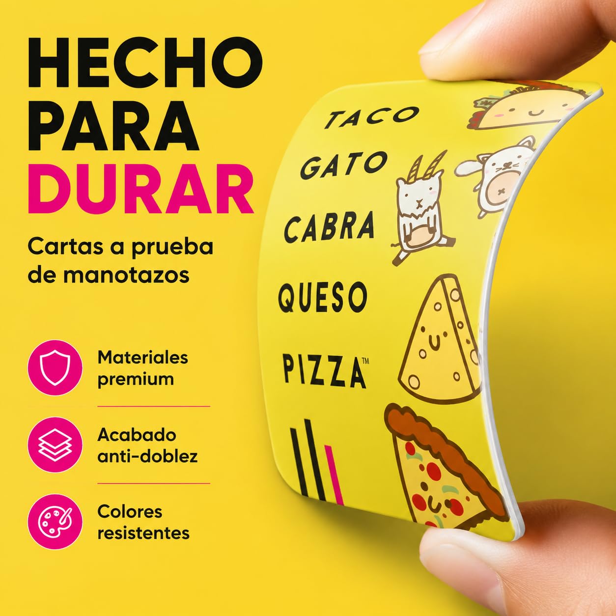 Ludilo - Taco Gato Cabra Queso Pizza | Juegos De Mesa | Juegos De Mesa Niños 8 Años O Más | Juego De Cartas con 60 Cartas | Regalo Niño 8 Años O Más De 3 A 8 Jugadores