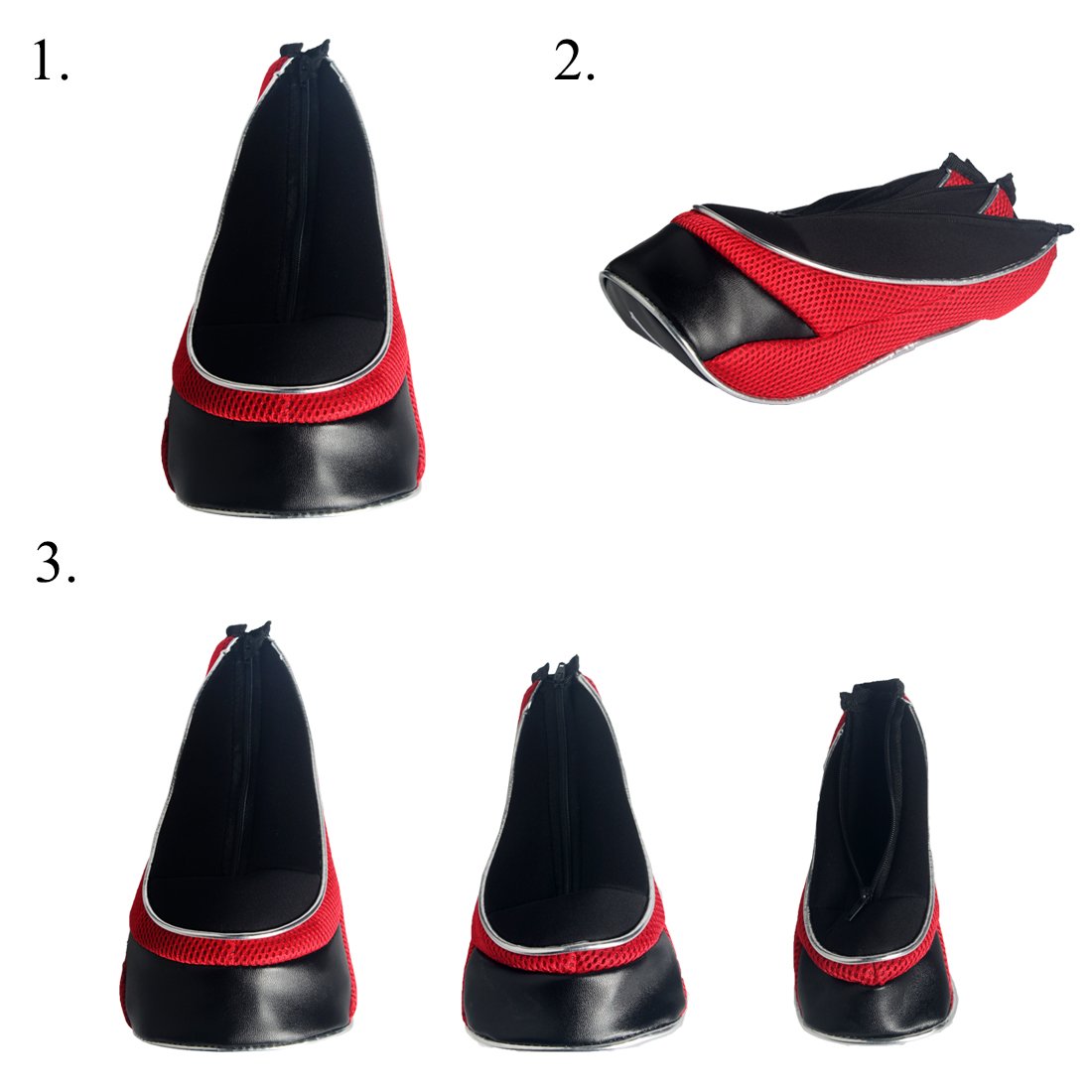 Andux Lot de 3 Couvre-Clubs de Golf 460 CC avec Fermeture éclair
