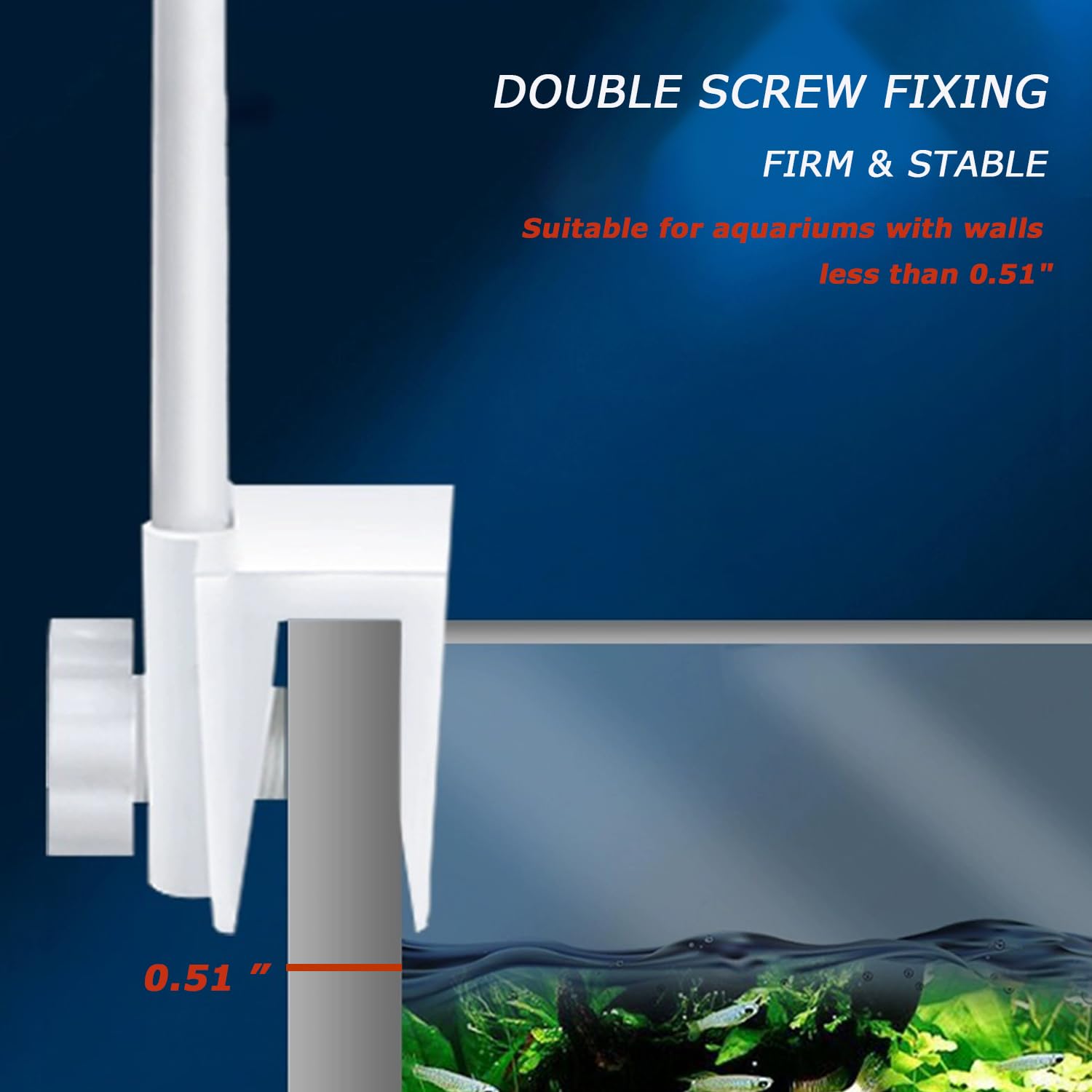 Luz LED para acuario con clip de espectro completo para peceras, luz para plantas, 360°, ajustable, 2 barras de luz, superbrillante, 13,2 W, adecuada para peceras de 20 a 75 galones