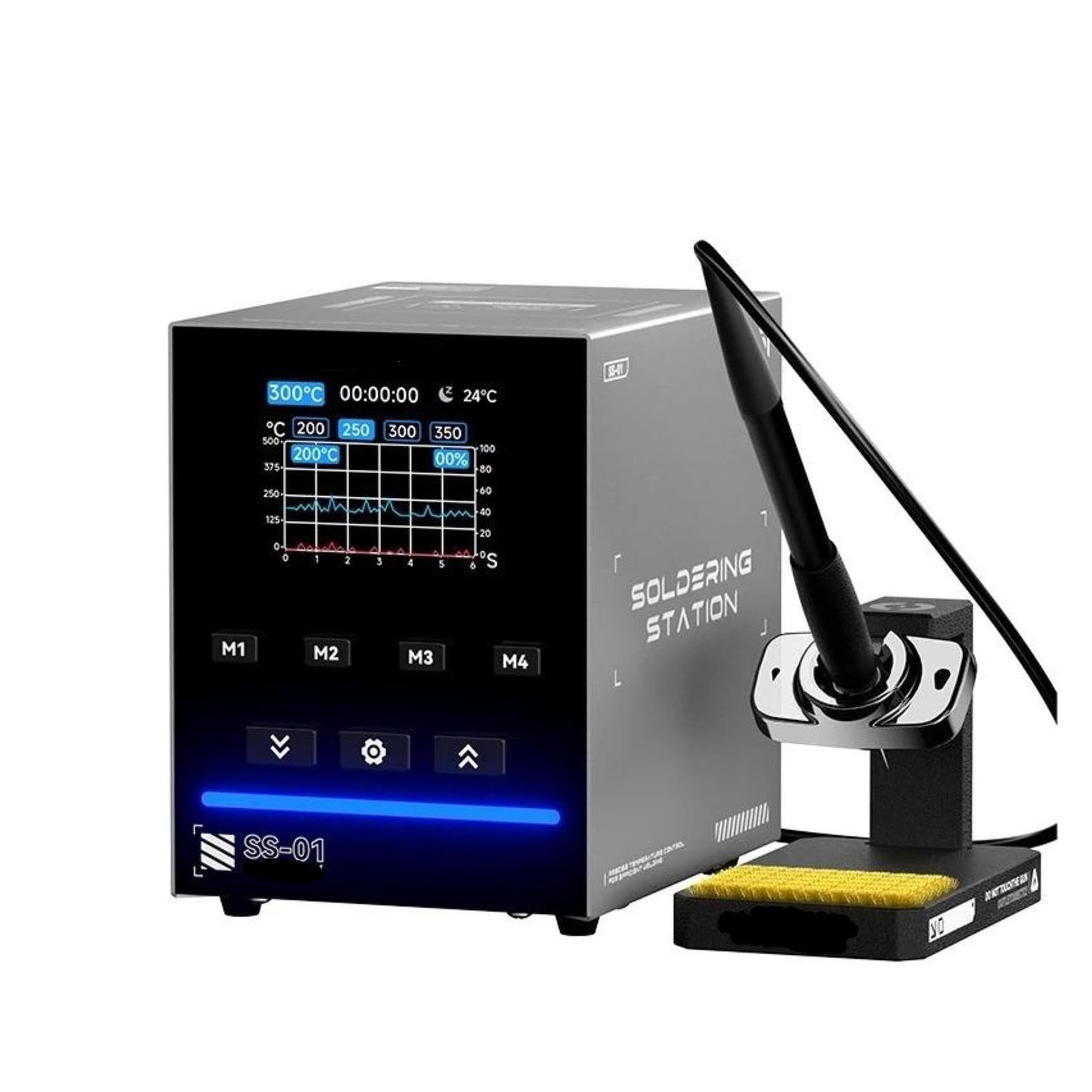 Estación de soldadura, Estación de soldadura 200 W, pantalla IPS 2,8", temperatura modo dual, 1 paquete