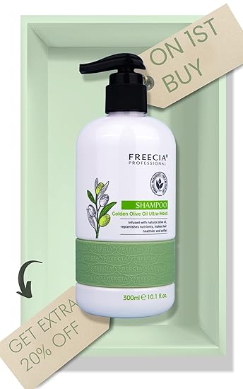 Freecia Professional Golden Olive chemically treated hairs damage protection / anti-dandruff / nourishment / anti-frizz shampo for unisex | shampu for all hair type