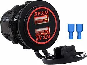 Cargador De Coche Dual USB 12-24V 31.1A - Impermeable, Para Camión, Barco O Coche