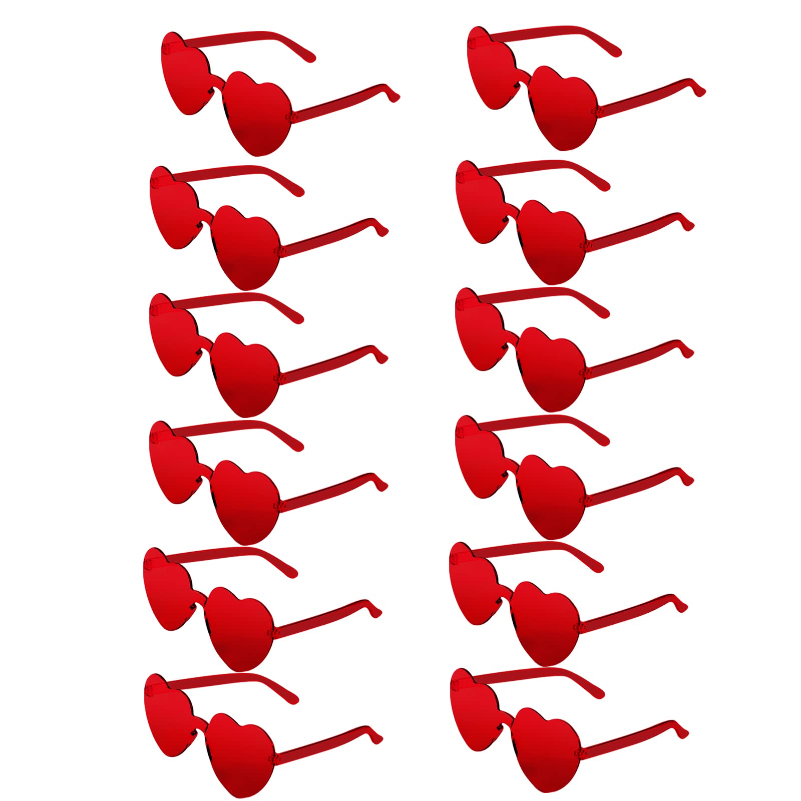 LEFIMOT 12 Pairs Heart Sunglasses for Women Heart Shaped Sunglasses Bulk Colorful Heart Glasses for Party Favor