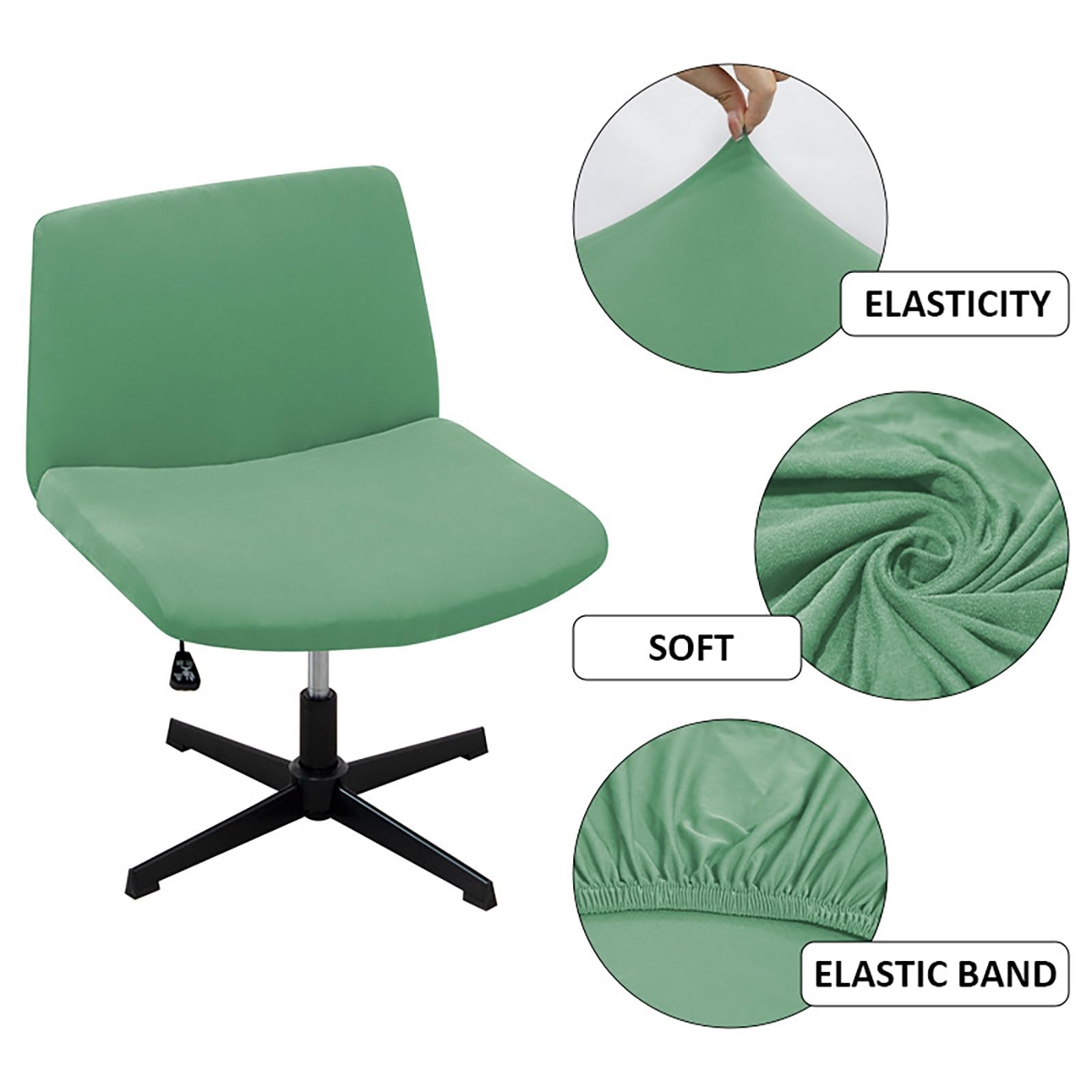 Stretch-Stuhlbezüge ohne Armlehnen,Drehstuhl Criss Cross Bürostuhlbezug,Schonbezüge mit Mittlerer Rückenlehne und Breiter Sitzfläche für Büros Schlafzimmer Kommoden(Coffee)