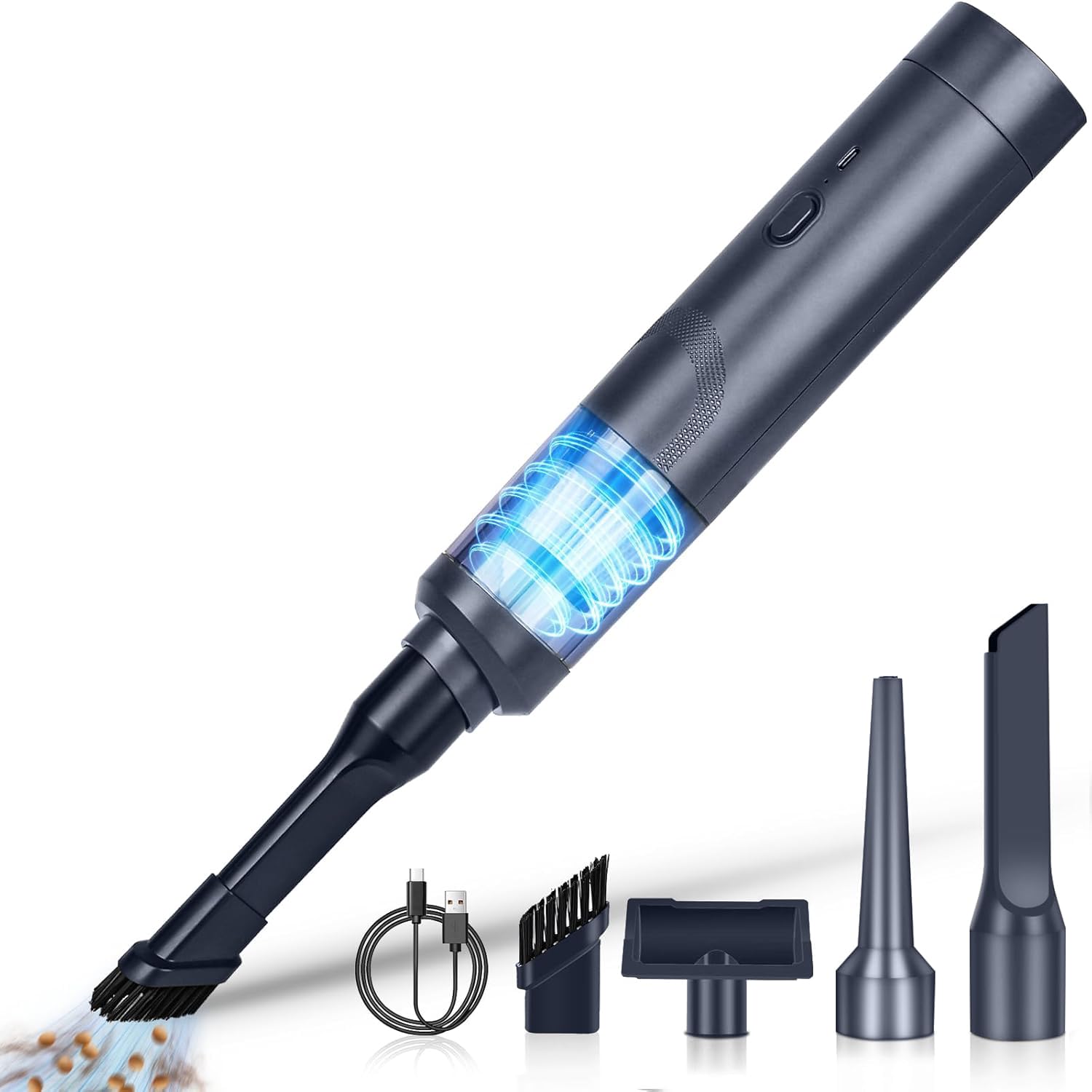 Mini aspirateur sans fil portable rechargeable USB noir