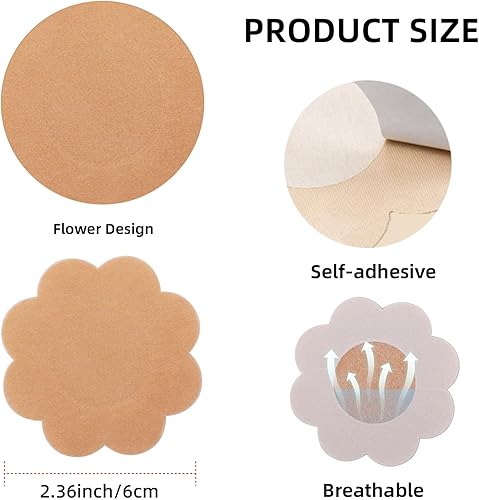 Vista 4 de Sibba Pezón Cubierta Empanadas Almohadillas Pétalos De Mama Pegatinas Cinta Pasty Nipless Lift Stickiness Pegajosa Lencería Vestido De Novia