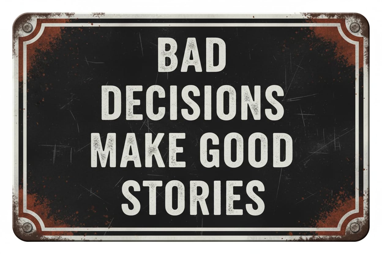 Maternity Photography Funny Sarcastic Metal Tin Sign Wall Decor Man Cave Bar Bad Decisions Make Good Stories Vintage Signs Aluminum Plates Printed