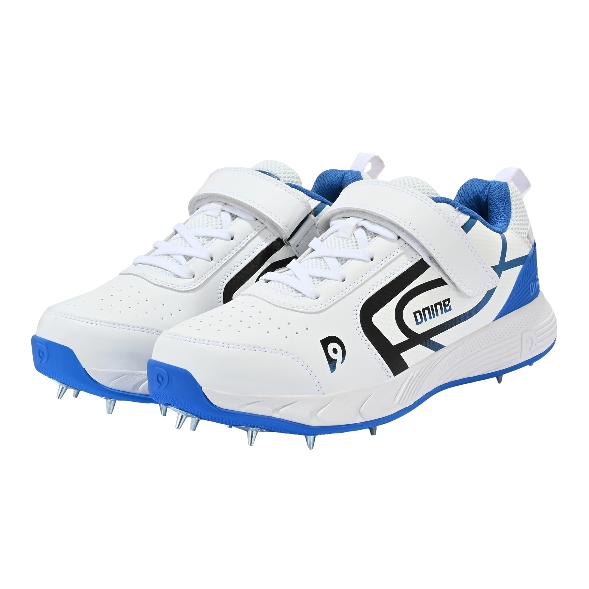 DNINE Classic Men Bowling Spikes Cricket Shoes White/Blue
