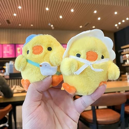 Bonici Men Women Creative Cute Lovely Kawaii Soft Happy Lucky Wearing Scarf Yellow Duck Mother Pendant Keychain Key-Chains Keyring Gift Pendant Handbag Tote Purse Backpack Decoration Car Key -Baby #TOP1