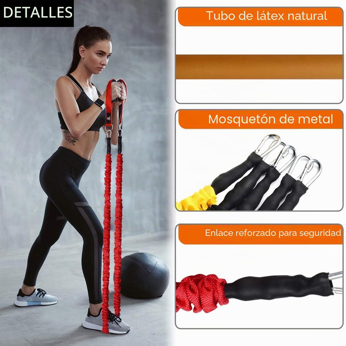 CoiTek Juego de bandas de resistencia, 14 tubos de resistencia para ejercicio, bandas de entrenamiento de 20 a 40 libras con mango de nailon para puerta, correa de tobillo de hasta 150 libras