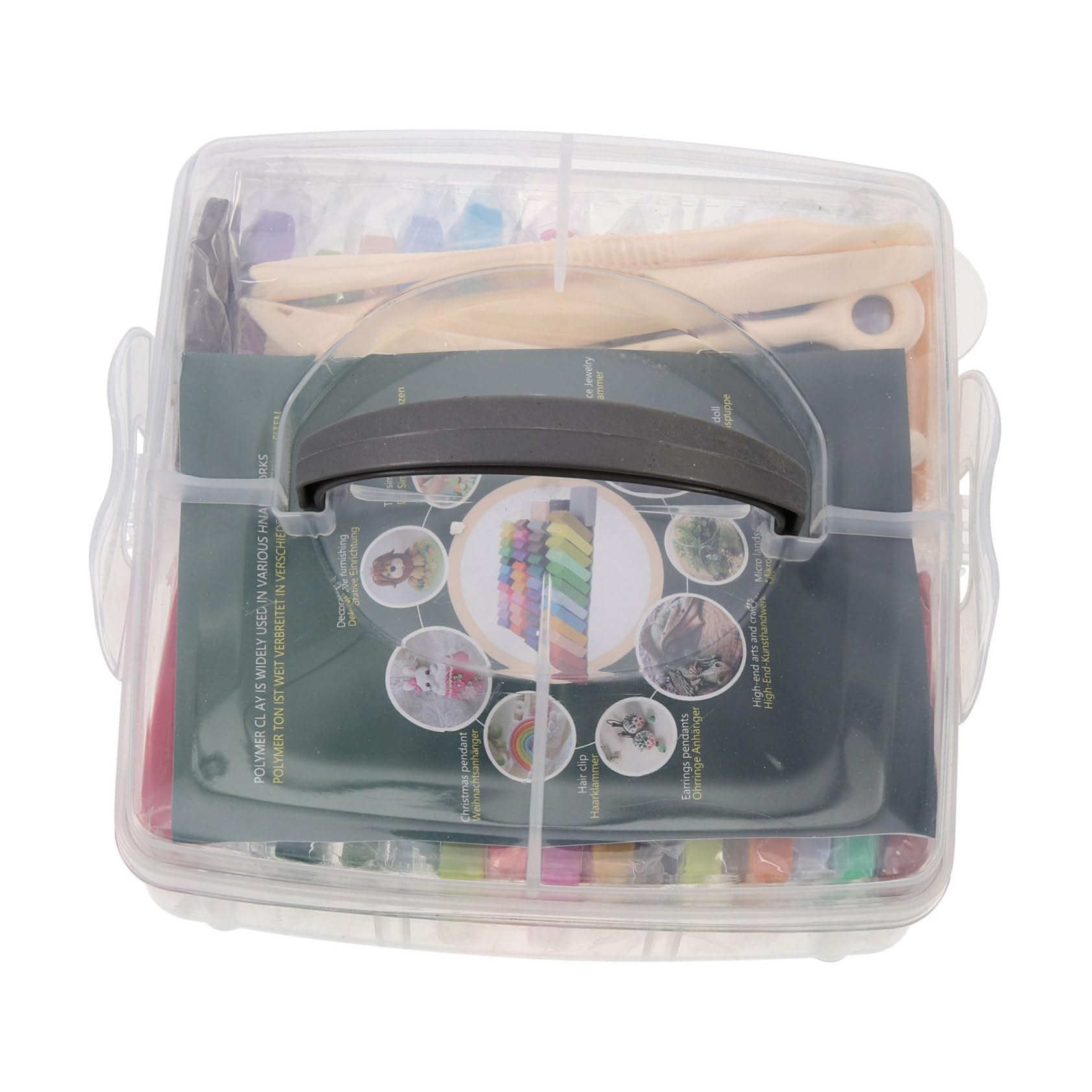 OSALADI Handmade Clay Craft Kit 100g Oven Bake Clay 50pcs Sculpting Tools for Earring Keychain Phone Strap Making