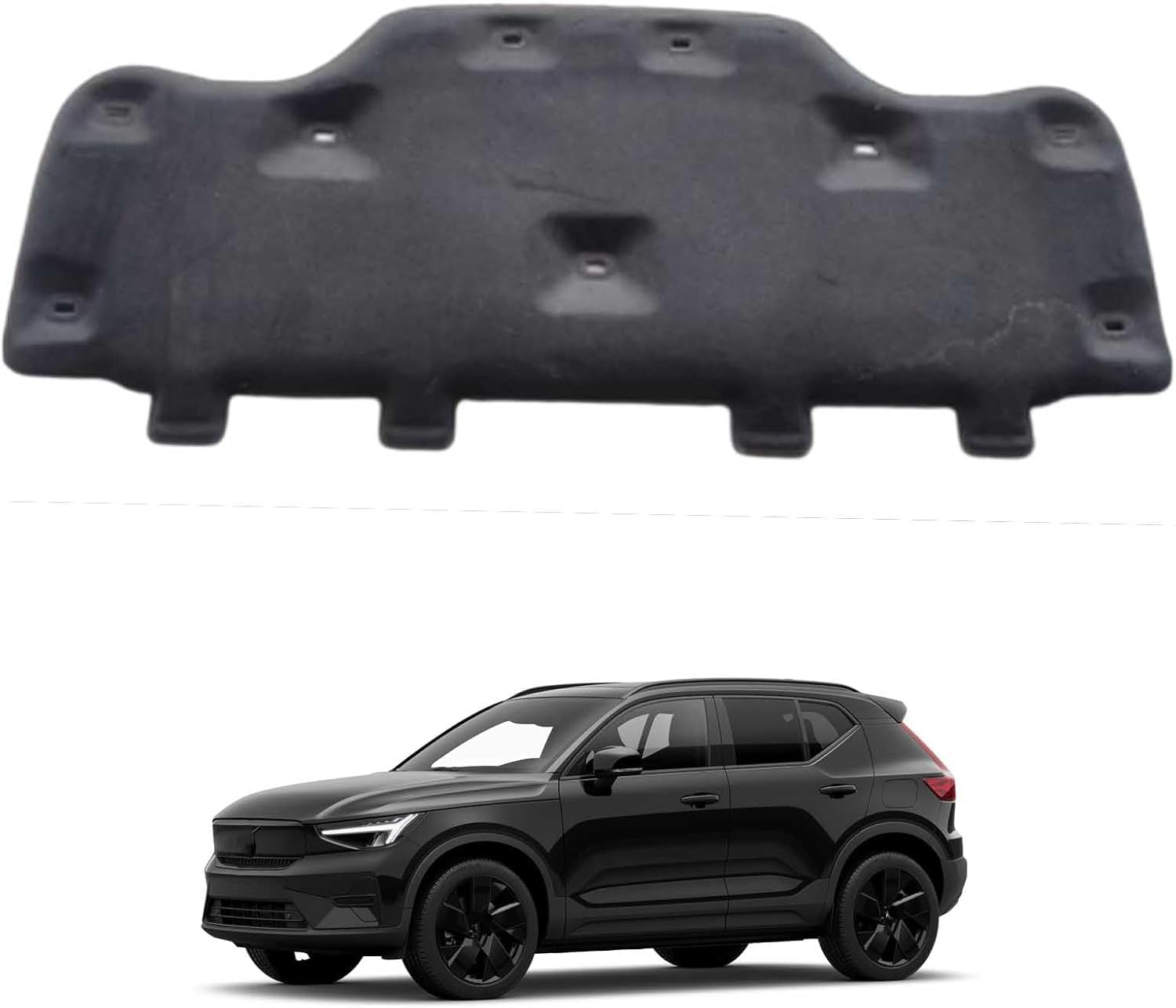 Engine Bay Insulation Mat 10mm for Volvo XC40 OE: 31442796/32347589 – Thermal Acoustic Barrier, Fireproof Bonnet Sound Deadener with Mounting Clips