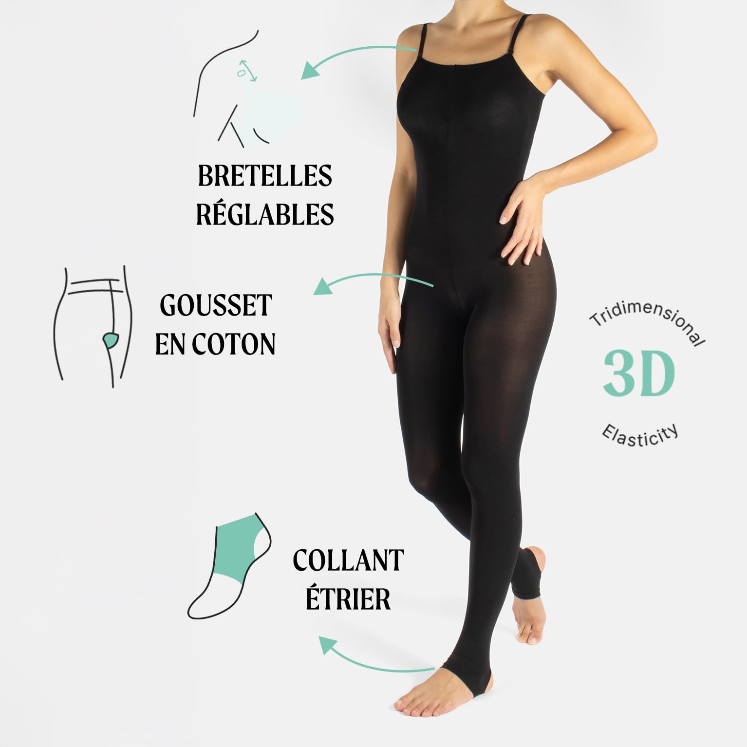 CALZITALY collant complet pour femmes 80 DEN taille haute leggings opaques danse patinage