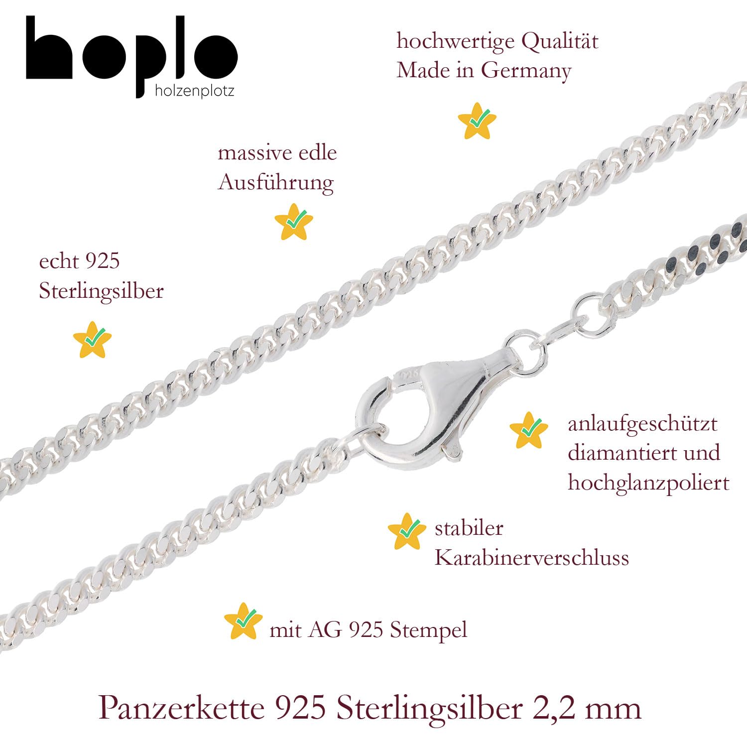 Panzerkette Halskette 925 Sterlingsilber Auswahl