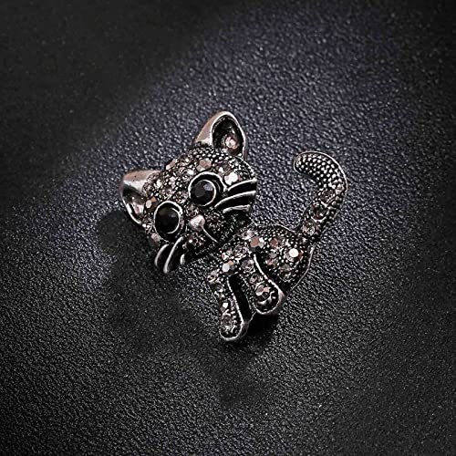 Image of Rhinestone Cat Brooch Pin for Women Cute Crystal Kitten Animal Cat Brooch Corsage Sparkly Rhinestone Crystal Lapel Pin Clothing Accessories Jewelry for Pet Lovers