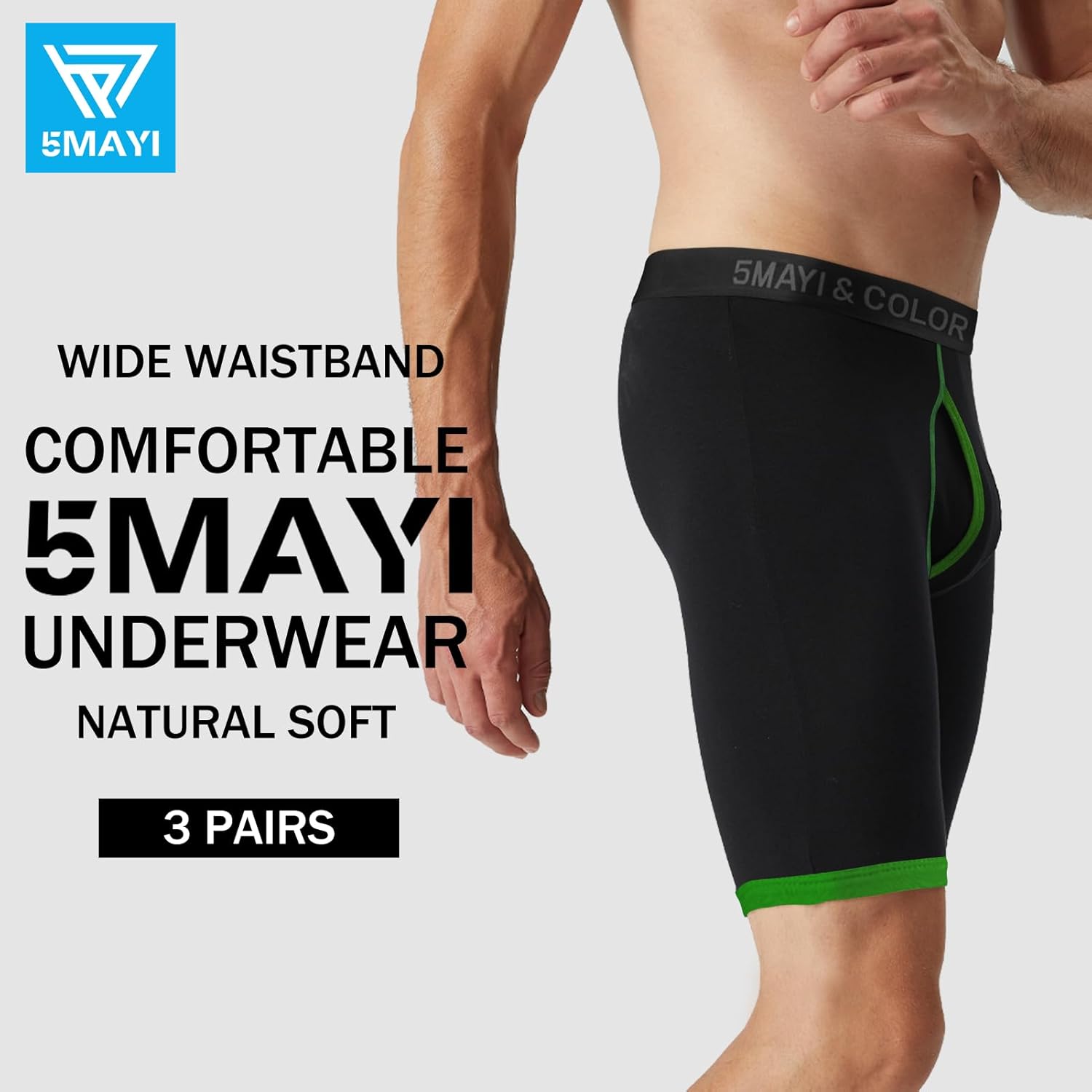 5Mayi Lange Boxershorts Herren Baumwolle Unterhosen Männer Unterwäsche Herren Retroshorts (Gr.S-2XL) - Image 2