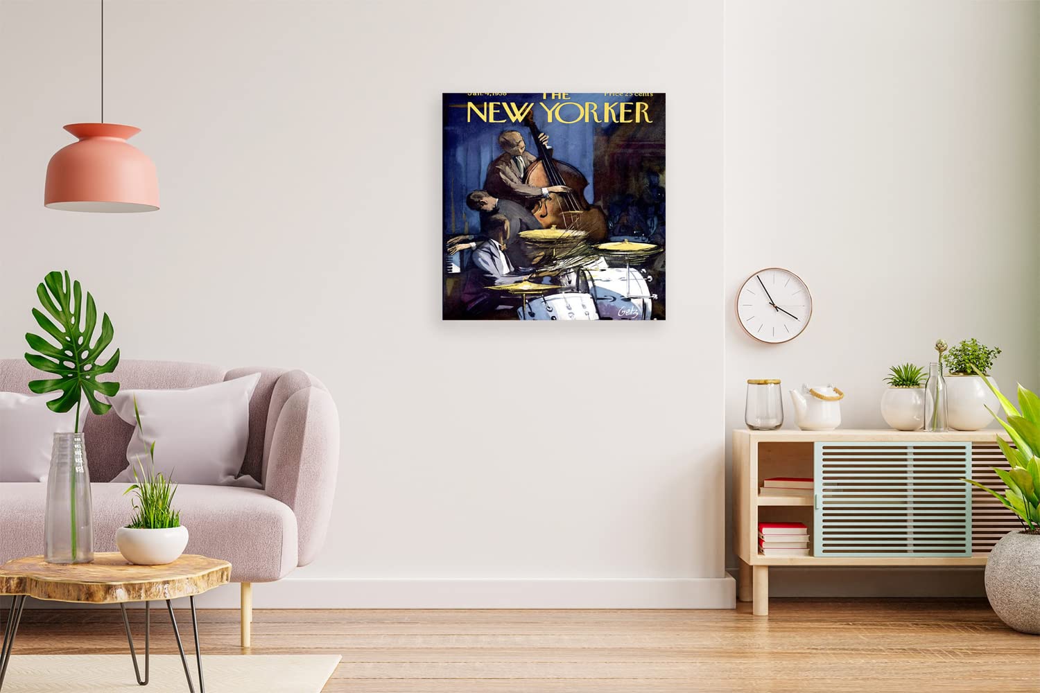 VERRE ART Printed Framed Canvas Painting for Home Decor Office Wall Studio Wall Living Room Decoration (14x14inch Wrapped) - New Yorker January 4th, 1958