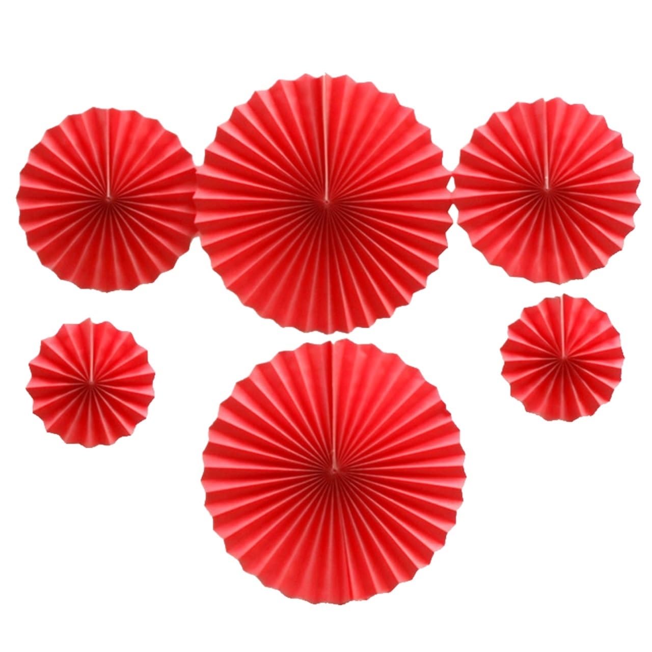 Pom Poms 6pcs Paper Fan Round Lantern Hanging