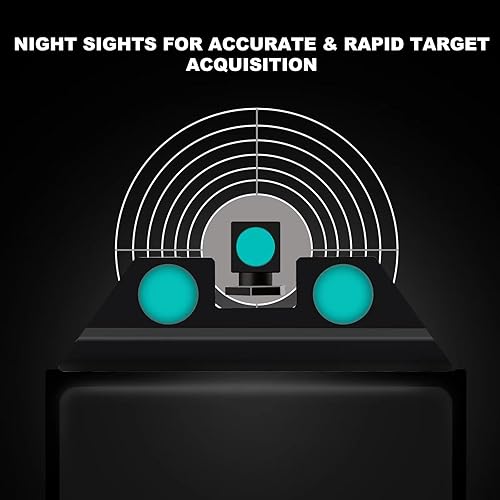 Miniatura 5 de Miras nocturnas adecuadas para pistola Glock 17, 17l, 19, 22, 23, 24, 26, 27, 33, 34, 35, 38 y 39, mira delantera y trasera para pistola que brillan