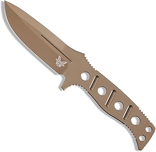Benchmade - 375FE-1 Fixed Adamas Knife, Drop-Point Blade, Plain Edge, Flat Earth Skeletonized With Paracord Handle